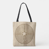 Chartres Labyrinth antiek stijl + uw ideeën Tote Bag (Achterkant)