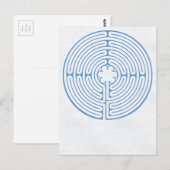 Chartres Labyrinth Blue Briefkaart (Voorkant / Achterkant)