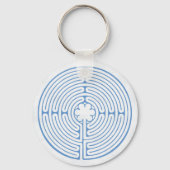 Chartres Labyrinth Blue Sleutelhanger (Voorkant)