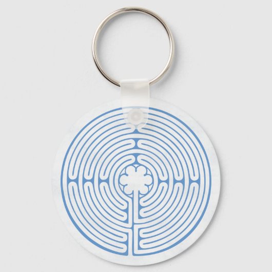 Chartres Labyrinth Blue Sleutelhanger (Voorkant)