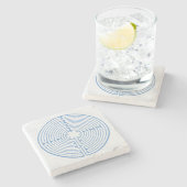 Chartres Labyrinth Blue Stenen Onderzetter (Zijkant)