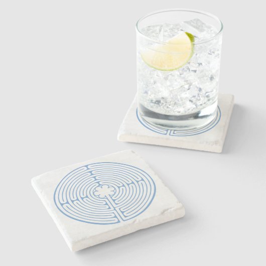 Chartres Labyrinth Blue Stenen Onderzetter (Zijkant)
