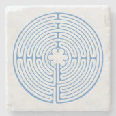 Chartres Labyrinth Blue Stenen Onderzetter (Voorkant)