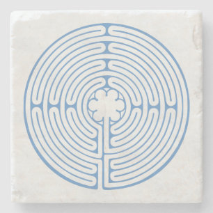 Chartres Labyrinth Blue Stenen Onderzetter