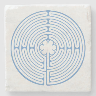 Chartres Labyrinth Blue Stenen Onderzetter