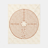 Chartres Labyrinth Brown Fleece Deken (Voorkant)