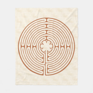 Chartres Labyrinth Brown Fleece Deken