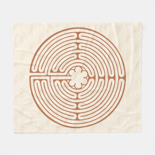 Chartres Labyrinth Brown Fleece Deken (Voorkant (Horizontaal))