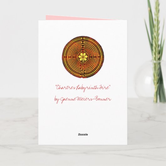 Chartres Labyrinth Fire Blank Card Kaart (Achterkant)