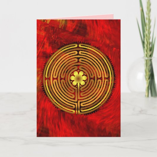 Chartres Labyrinth Fire Blank Card Kaart (Voorkant)