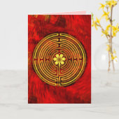 Chartres Labyrinth Fire Blank Card Kaart (Gele Bloem)