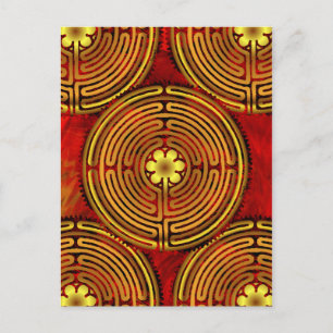 Chartres Labyrinth Fire Briefkaart