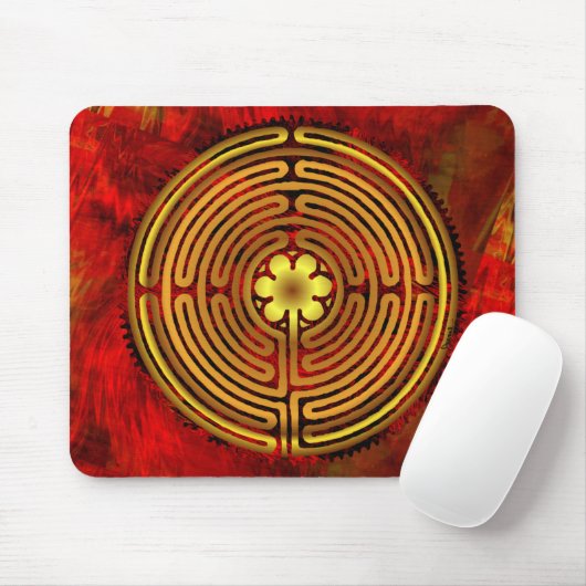 Chartres Labyrinth Fire Mousepad Muismat (Met muis)