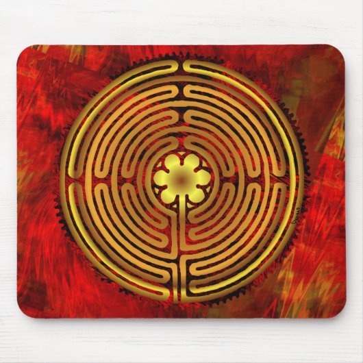 Chartres Labyrinth Fire Mousepad Muismat (Voorkant)