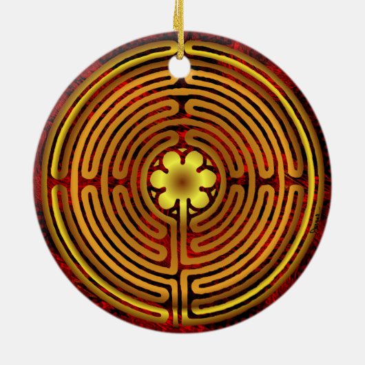 Chartres Labyrinth Fire Ornament (Achterkant)