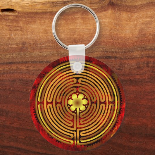 Chartres Labyrinth Fire Sleutelhanger (Voorkant)