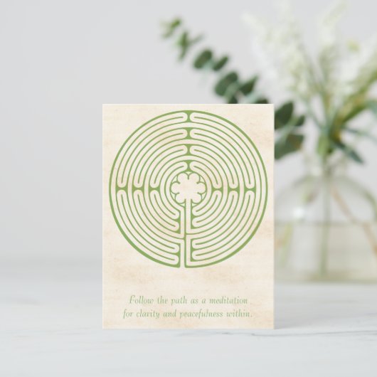 Chartres Labyrinth Green Briefkaart (Staand voorkant)