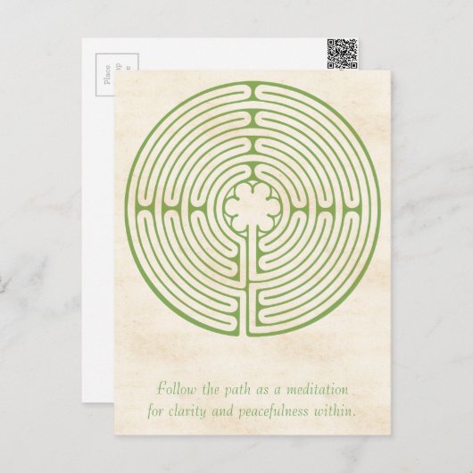 Chartres Labyrinth Green Briefkaart (Voorkant / Achterkant)