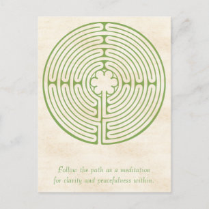 Chartres Labyrinth Green Briefkaart