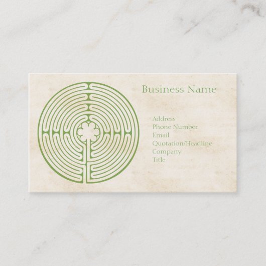 Chartres Labyrinth Green Visitekaartje (Voorkant)