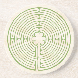 Chartres Labyrinth Green Zandsteen Onderzetter
