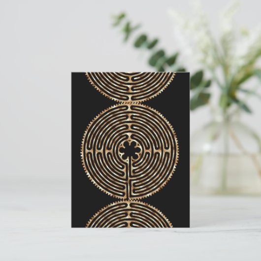 Chartres Labyrinth Pearl Dark Paths Briefkaart (Staand voorkant)