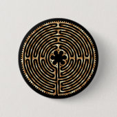 Chartres Labyrinth Pearl Dark Paths Button (Voorkant)