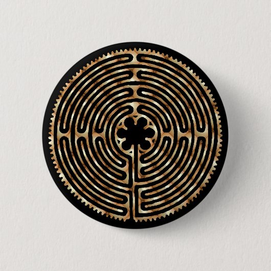 Chartres Labyrinth Pearl Dark Paths Button (Voorkant)