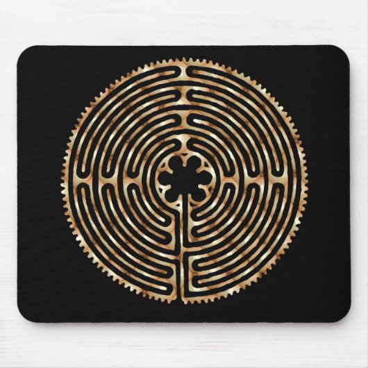 Chartres Labyrinth Pearl Dark Paths Mousepad Muismat (Voorkant)