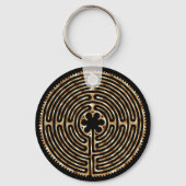 Chartres Labyrinth Pearl Dark Paths Sleutelhanger (Voorkant)