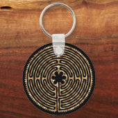 Chartres Labyrinth Pearl Dark Paths Sleutelhanger (Voorkant)