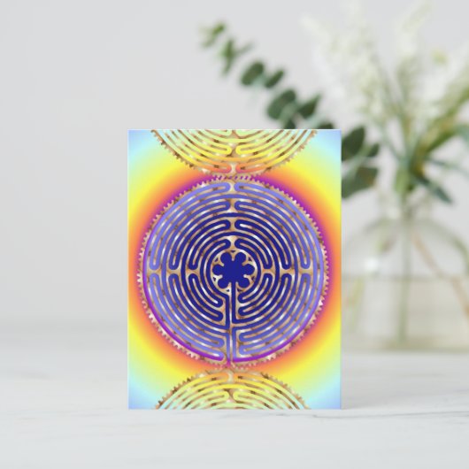 Chartres Labyrinth Pearl Light Paths Briefkaart (Staand voorkant)