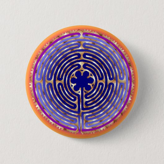 Chartres Labyrinth Pearl Light Paths Button (Voorkant)