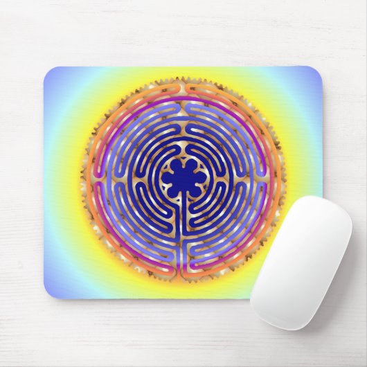 Chartres Labyrinth Pearl Light Paths Mousepad Muismat (Met muis)