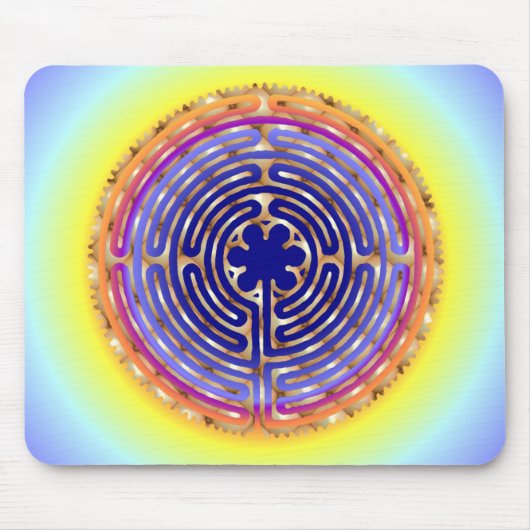 Chartres Labyrinth Pearl Light Paths Mousepad Muismat (Voorkant)