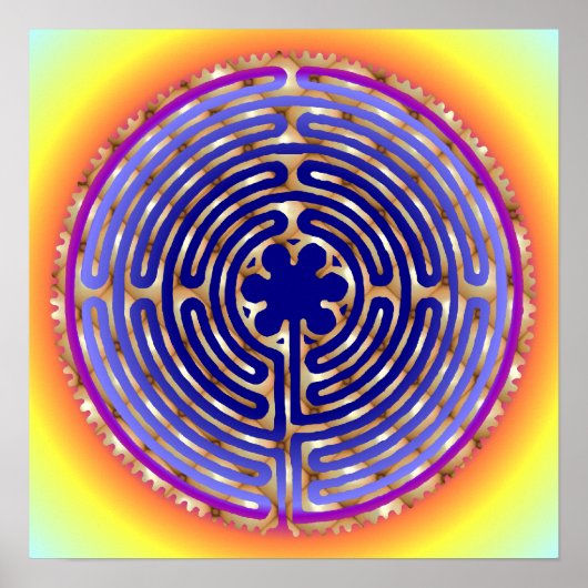 Chartres Labyrinth Pearl Light Paths Print (Voorkant)