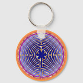 Chartres Labyrinth Pearl Light Paths Sleutelhanger (Voorkant)