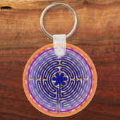 Chartres Labyrinth Pearl Light Paths Sleutelhanger (Voorkant)