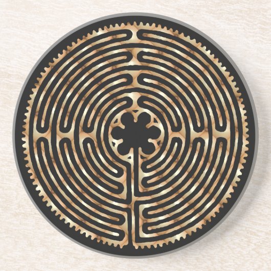 Chartres Labyrinth Pearl Onderzetter (Voorkant)