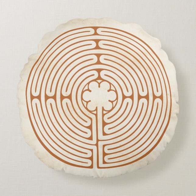 Chartres Labyrinth Rond Kussen (Voorkant)