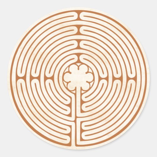 Chartres Labyrinth Ronde Sticker (Voorkant)