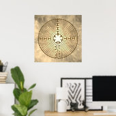 Chartres Labyrinth - Spiritual Symbol Antique 1 Poster (Thuiskantoor)