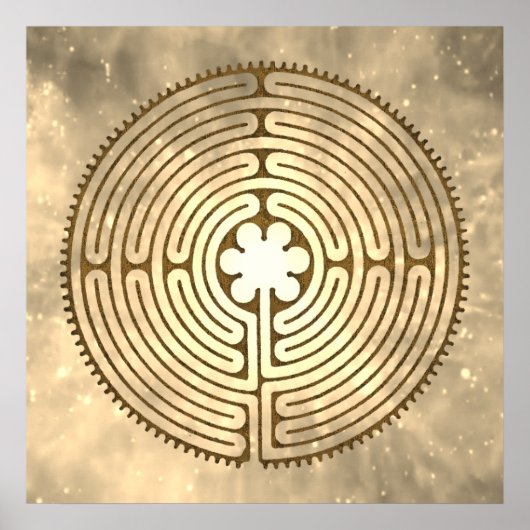 Chartres Labyrinth - Spiritual Symbol Antique 1 Poster (Voorkant)
