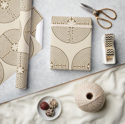 Chartres Labyrinth - Spiritueel symbool Antiek 1 Cadeaupapier (Crafts)