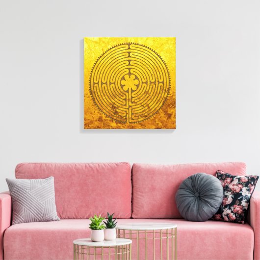 Chartres Labyrinth - Spiritueel symbool Antiek 1 Canvas Afdruk (Insitu (Woonkamer))