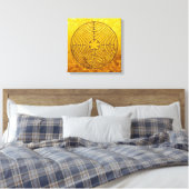 Chartres Labyrinth - Spiritueel symbool Antiek 1 Canvas Afdruk (Insitu (Slaapkamer))