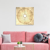 Chartres Labyrinth - Spiritueel symbool Antiek 1 Canvas Afdruk (Insitu (Woonkamer))