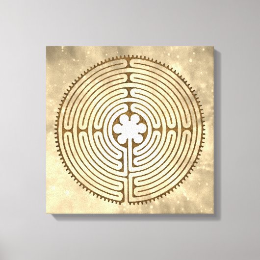 Chartres Labyrinth - Spiritueel symbool Antiek 1 Canvas Afdruk (Voorkant)