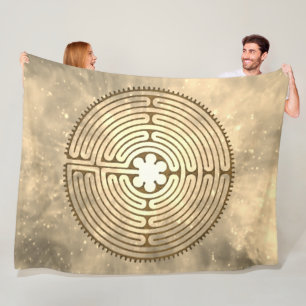 Chartres Labyrinth - Spiritueel symbool Antiek 1 Fleece Deken