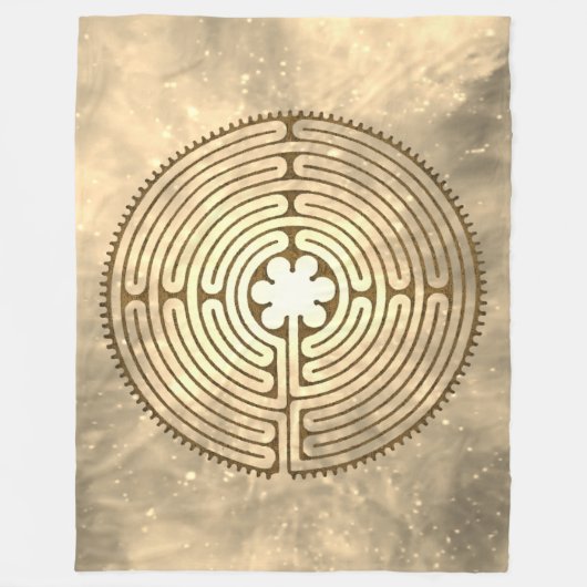 Chartres Labyrinth - Spiritueel symbool Antiek 1 Fleece Deken (Voorkant)